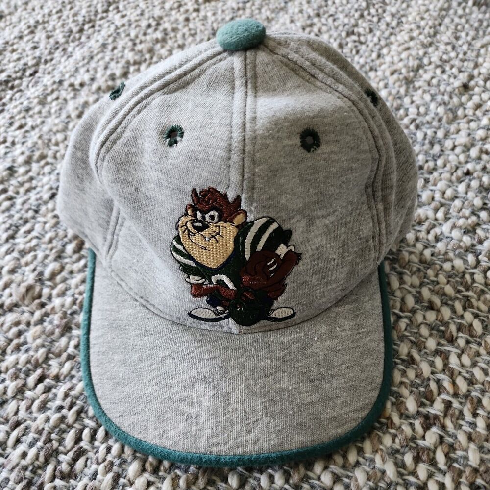 Vintage 90s Tasmanian Devil Taz Warner Bros. Acme Hat Cap Gray One Size NWT
